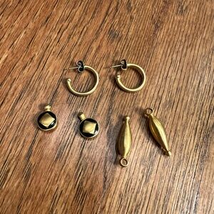 Gold and Black Earring and Pendant Set